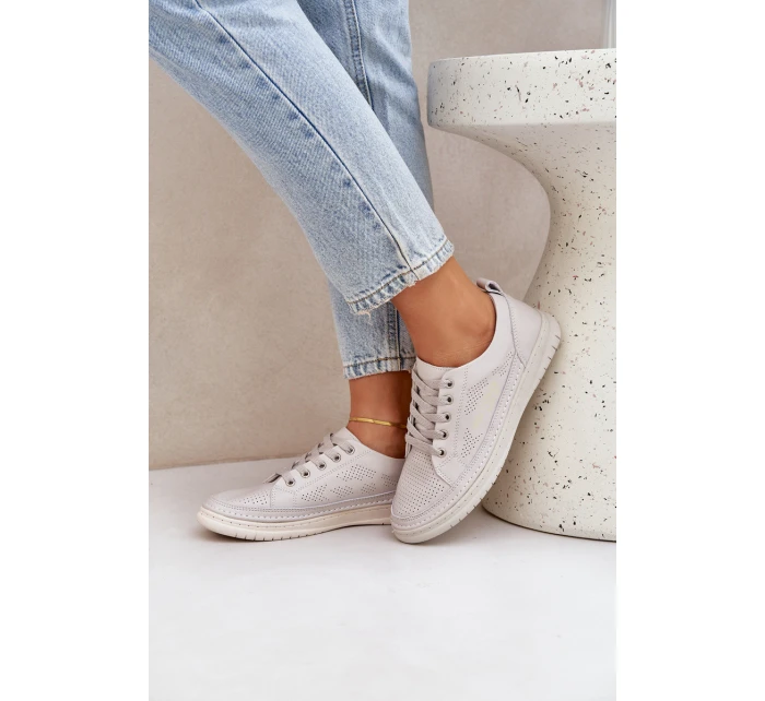 Dámské Kožené Tenisky Šedé Cloesa Dámské Kožené Tenisky Šedé Cloesa