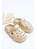 Dětské pěnové pantofle Crocs Béžove Cloudy