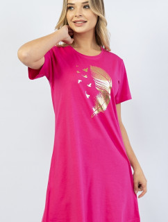 Dámská noční košile s krátkým rukávem Patricie růžová - Vienetta