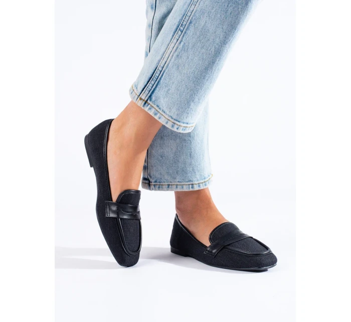Trendy mokasíny dámské černé bez podpatku Trendy mokasíny dámské černé bez podpatku