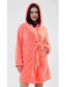 Dámský župan krátký s kapucí Grepfruit