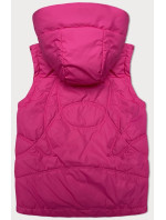 Volná růžová dámská vesta s kapucí (2655)
