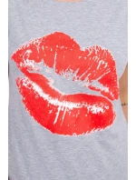 Halenka s potiskem rtů šedá Halenka s potiskem rtů šedá