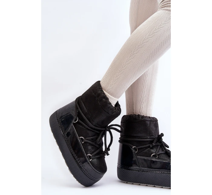 Dámské zimní boty s mašlí černé model 21644967 - Boto Dámské zimní boty s mašlí černé model 21644967 - Boto