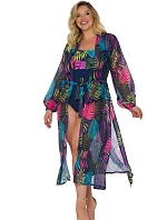 Dámské pareo 14 D81SZ-44 černé s listy - Self