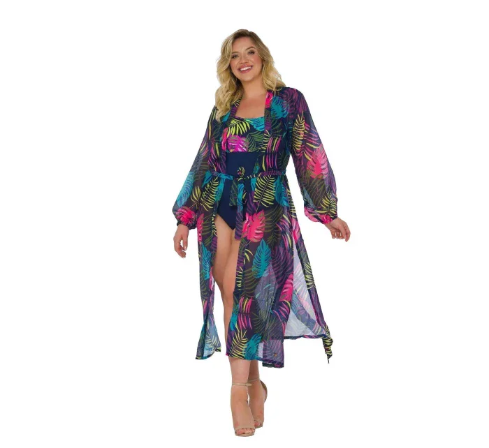 Dámské pareo 14 D81SZ-44 černé s listy - Self