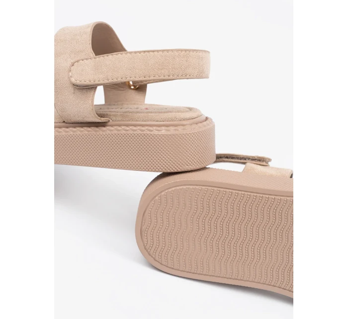 Jedinečné dámské hnědé sandály platforma Jedinečné dámské hnědé sandály platforma