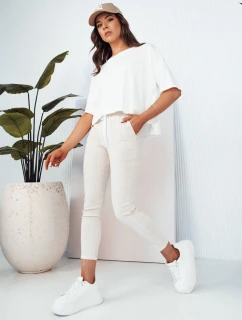 Dámské kalhoty MARINS s béžovými a bílými pruhy FashionStreet UY2081