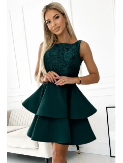 LAURA  zelené rozšířené dámské šaty s vrchní částí model 19002767 - numoco