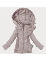 Lehká dámská bunda ve špinavě růžové barvě s odepínací kapucí model 21063718 - J.STYLE