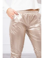 model 18745578 velurové kalhoty béžové - K-Fashion model 18745578 velurové kalhoty béžové - K-Fashion