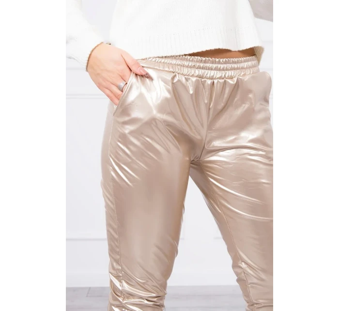 model 18745578 velurové kalhoty béžové - K-Fashion model 18745578 velurové kalhoty béžové - K-Fashion