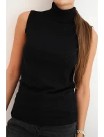 Dámská viskózová model 21407213 blůza s rolákem černá - K-Fashion