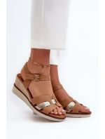Dámské sandály na klínku s proutěním hnědé Starlenna Dámské sandály na klínku s proutěním hnědé Starlenna