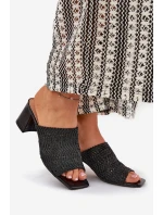 Dámské Pantofle S Pletením Na Podpatku Černé model 21689411 - Boto Dámské Pantofle S Pletením Na Podpatku Černé model 21689411 - Boto