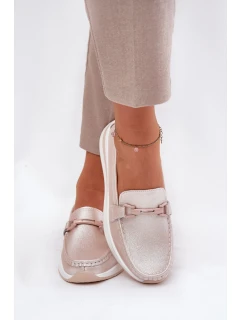 Dámské Kožené Mokasíny S.Barski GR51-598 Perlově Růžová