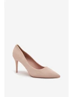 Dámské lodičky z eko semiše béžové Elvessa