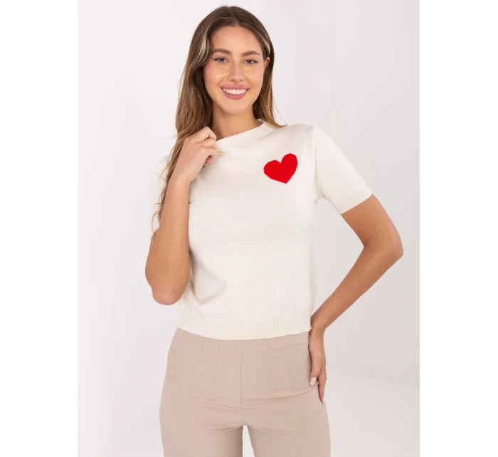 Sweter IT SW model 21480406 jasny beżowy - FPrice Sweter IT SW model 21480406 jasny beżowy - FPrice