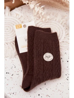 Dámské vlněné ponožky – čokoládové