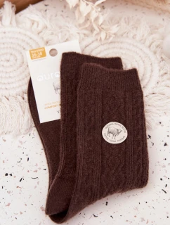 Dámské vlněné ponožky – čokoládové