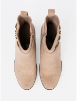 Luxusní hnědé kotníčkové boty dámské na klínku Luxusní hnědé kotníčkové boty dámské na klínku