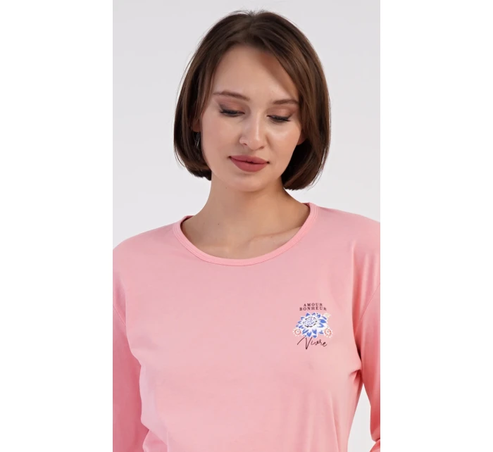 Dámské pyžamo dlouhé Květy Dámské pyžamo dlouhé Květy