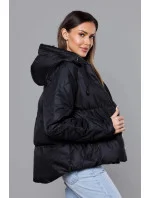 Černá bunda pro přechodné období s prošívanými rukávy (5M3113-392) Černá bunda pro přechodné období s prošívanými rukávy (5M3113-392)