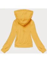 Krátká žlutá tepláková mikina s kapucí model 20086946 - J.STYLE Krátká žlutá tepláková mikina s kapucí model 20086946 - J.STYLE