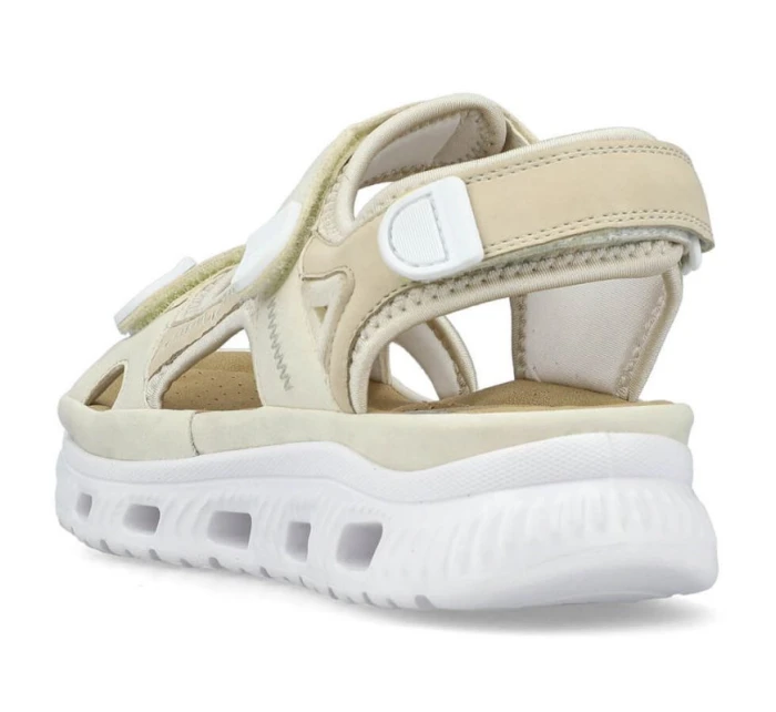 Pohodlné sandály na suchý zip Rieker W RKR691 beige