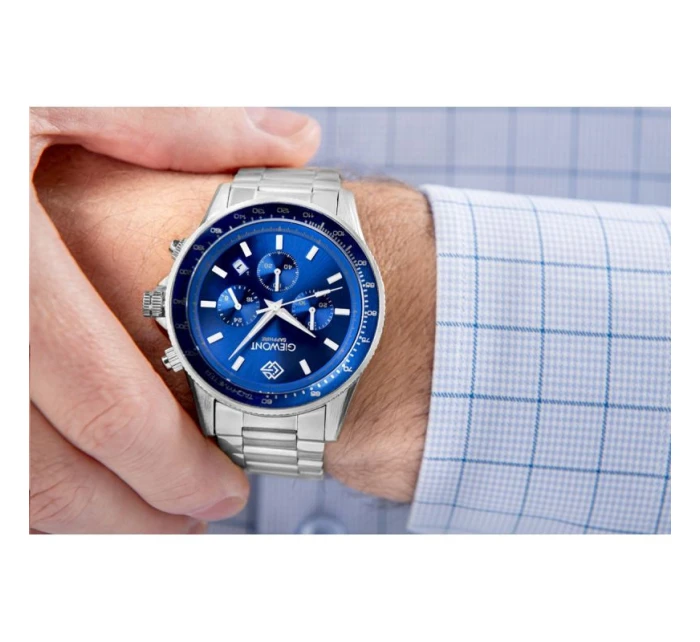 Pánské hodinky Giewont Chronograph Sapphire Silver Blue GW3520-B3