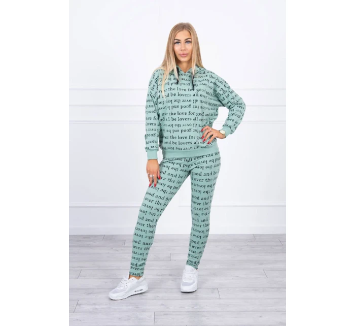 Tištěná sada tmavě mátová Tištěná sada tmavě mátová