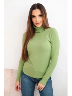 Dámský svetr z viskózy s rolákem a dlouhým rukávem model 21788376 - K-Fashion