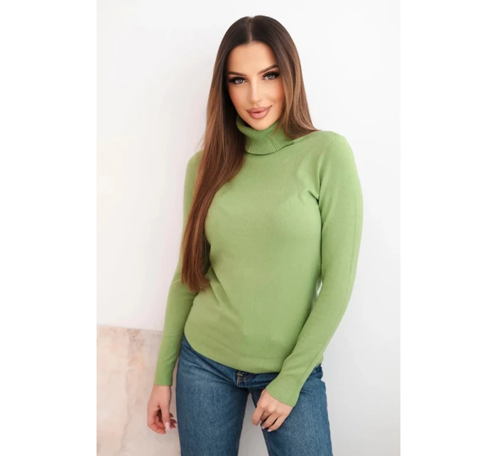 Dámský svetr z viskózy s rolákem a dlouhým rukávem model 21788376 - K-Fashion
