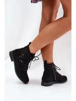 Šněrovací Boty S Vzorem  Černé model 21685103 - S.Barski