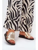 Dámské Klapky Na Klínu Eko Kůže Se Zlaté model 21686811 - Boto