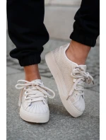 Dámské tenisky se zdobením na platformě béžové Eanneth Dámské tenisky se zdobením na platformě béžové Eanneth