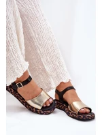 Kožené Elegantní Dámské Sandály model 21691677 Zlaté - S.Barski