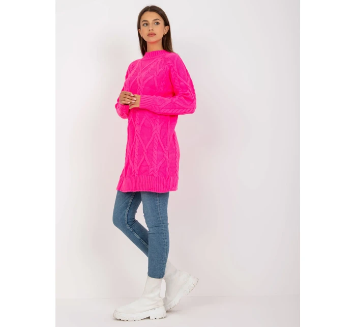 Sweter LC SW model 21110882 fluo różowy - FPrice Sweter LC SW model 21110882 fluo różowy - FPrice