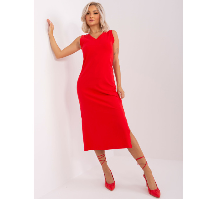 Červené bavlněné midi šaty od OCH BELLA