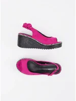 Dámské sandály na klínku FL1628 Fuchsie - GOODIN