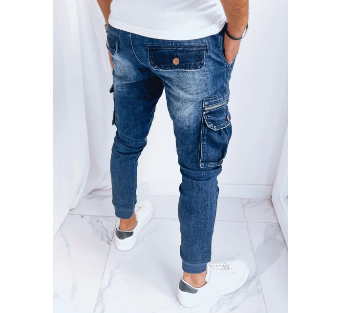 Pánské džínové bojové tepláky námořnická modř FashionStreet UX3998