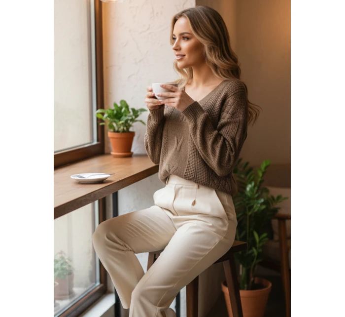 Dámský svetr LACEONIA beige FashionStreet MY2404