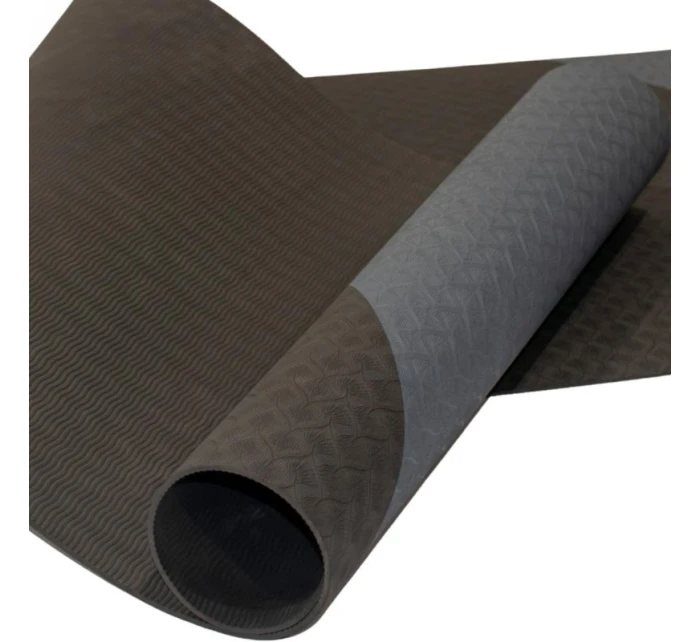 PODLOŽKA NA JÓGU A FITNESS TPE PROTISKLUZOVÁ ŠEDÁ/ČERNÁ ENERO FIT