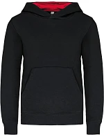 Kariban K 453 Dětská kontrastní mikina s kapucí 20.K453 black/red Kariban K 453 Dětská kontrastní mikina s kapucí 20.K453 black/red