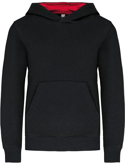 Kariban K 453 Dětská kontrastní mikina s kapucí 20.K453 black/red Kariban K 453 Dětská kontrastní mikina s kapucí 20.K453 black/red