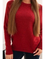 Svetr dámský z baby alpaky s dlouhým rukávem bordový