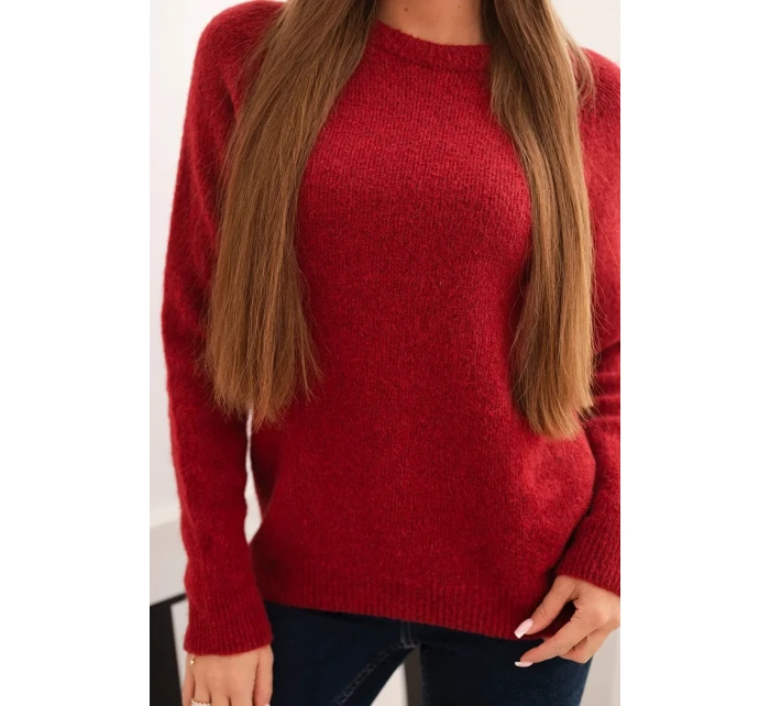 Svetr dámský z baby alpaky s dlouhým rukávem bordový