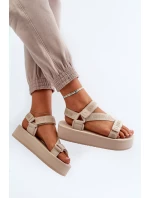 Dámské sandály na platformě Big Star NN274A528 béžové