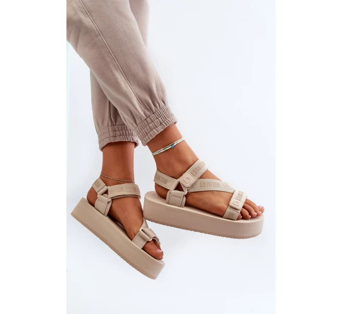 Dámské sandály na platformě Big Star NN274A528 béžové