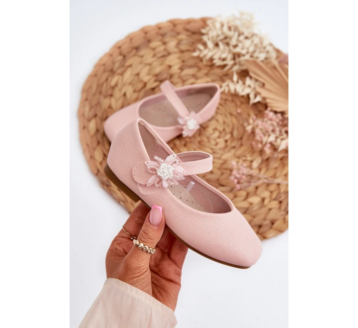 Dětské lodičky s vzorem, na suchý zip, růžové model 21654165 - EVENTO